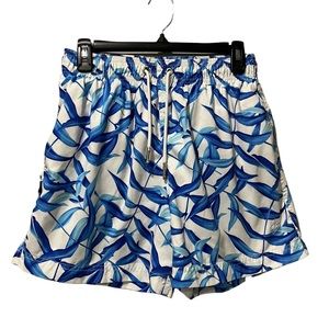Seahorse Swimwear Trunks Large Blue White‎ Lined Drawstring